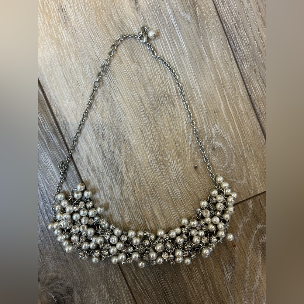 Jacob pearl and crystal choker necklace EUC